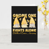 Kinderkrebsbewusstsein Gold Ribbon Gnome Karte (Gelbe Blume)