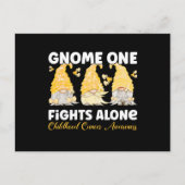 Kinderkrebsbewusstsein Gold Ribbon Gnome Postkarte (Vorderseite)