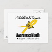 Kinderkrebsbewusstsein Monat Ribbon-Schmetterling Postkarte (Vorne/Hinten)