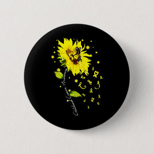 Kinderkrebsbewusstsein Sonnenblume Schmetterling G Button