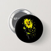 Kinderkrebsbewusstsein Sonnenblume Schmetterling G Button (Vorne & Hinten)