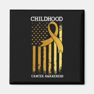 Kinderkrebsbewusstsein USA-Flagge Goldband Wa Magnet
