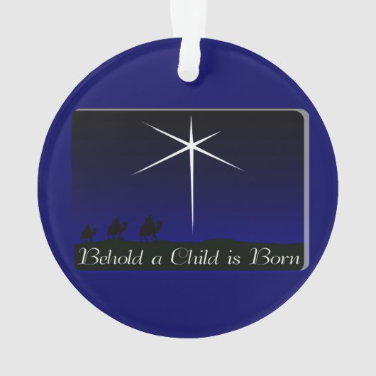 Kinderkrippe Geboren Ornament (Rückseite)