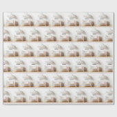 Kinderkrippe in einem Kinderzimmer mit Wolken Geschenkpapier (Flach)