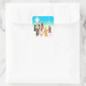 Kinderkrippe Quadratischer Aufkleber (Tasche)