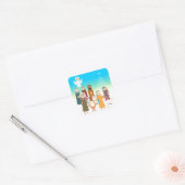 Kinderkrippe Quadratischer Aufkleber (Umschlag)