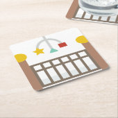 Kinderkrippe Rechteckiger Pappuntersetzer (angewinkelt)