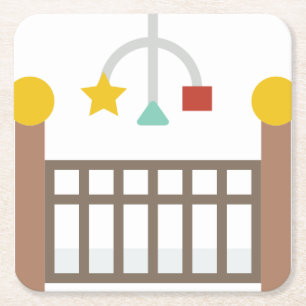 Kinderkrippe Rechteckiger Pappuntersetzer