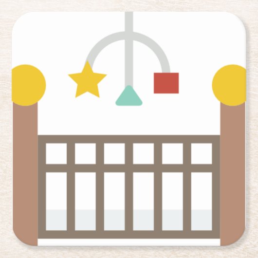 Kinderkrippe Rechteckiger Pappuntersetzer (Vorderseite)