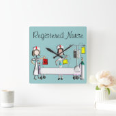 Kinderkrippe "The Hospital Room" Quadratische Wanduhr (Zuhause)