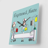 Kinderkrippe "The Hospital Room" Quadratische Wanduhr (Winkel)