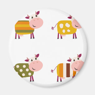 Kinderkuh-Kunstillustration auf Weiß Magnet