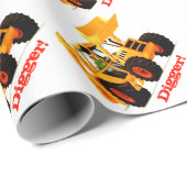 Kinderkundenspezifischer gelber Gräber Geschenkpapier (Rolleneckpunkt)