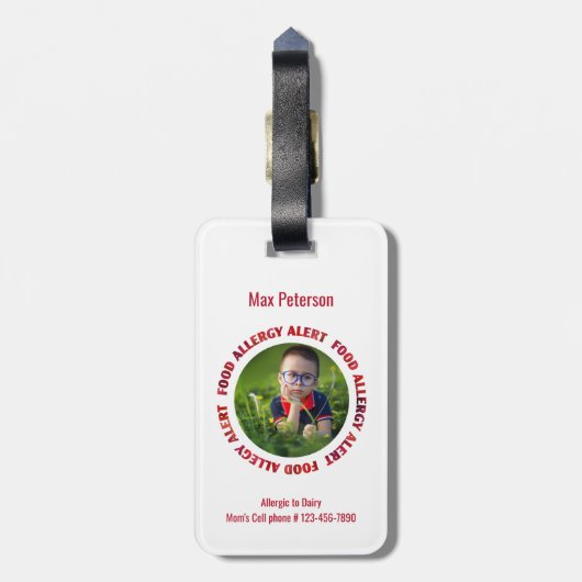 Kinderkundenspezifischer Gepäckanhänger (Rückseite vertikal)