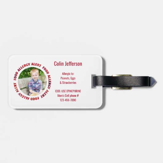 Kinderkundenspezifischer Gepäckanhänger (Rückseite horizontal)