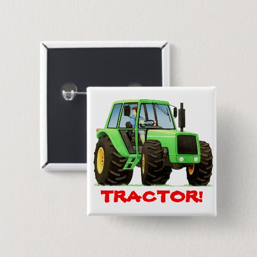 Kinderkundenspezifischer grüner Traktor Button (Vorne & Hinten)