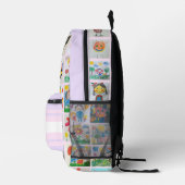 Kinderkunst 25 Zeichnungen Collage School Bedruckter Rucksack (Rechts)