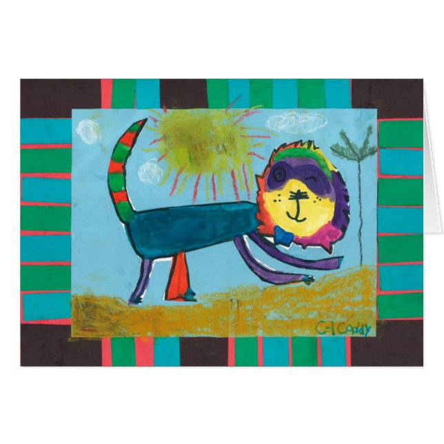 Kinderkunst -- Caddie-Kreationen -- Löwe (Vorderseite (Horizontal))