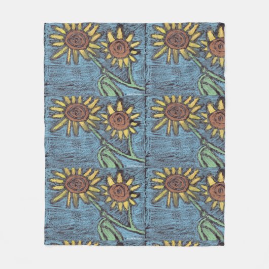 Kinderkunst für CHOC - Sonnenblumen Forever Fleecedecke (Vorderseite)