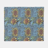 Kinderkunst für CHOC - Sonnenblumen Forever Fleecedecke (Vorderseite (Horizontal))