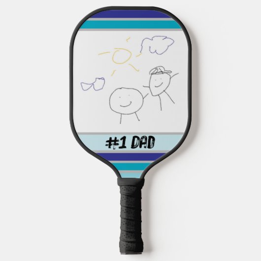 Kinderkunst für Vater Pickleball Schläger (Vorderseite)