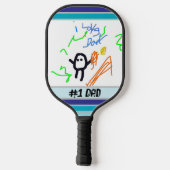 Kinderkunst für Vater Pickleball Schläger (Rückseite)