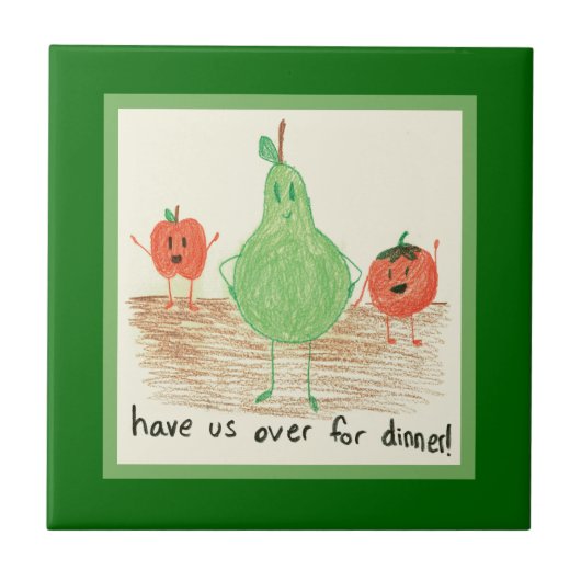 Kinderkunst, Grün Fliese (Vorderseite)