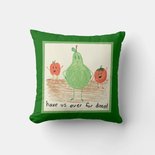 Kinderkunst, Grün Kissen (Vorderseite)