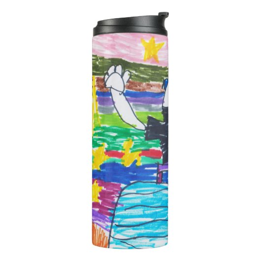 Kinderkunst oder Foto-Sake-Kunst Thermosbecher (Nach links gedreht)