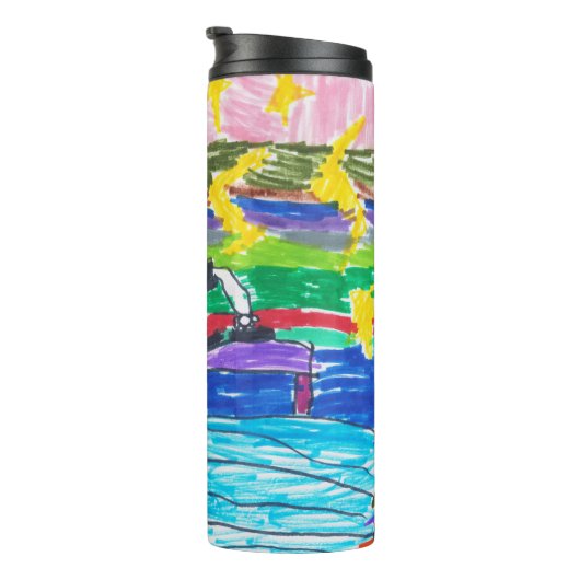 Kinderkunst oder Foto-Sake-Kunst Thermosbecher (Nach rechts gedreht)