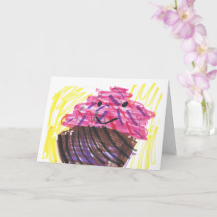 Kinderkunst Süßer Cupcake Karte