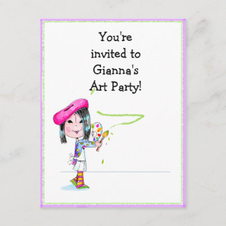 Kinderkünstler-Party-Geburtstags-Einladung Einladung