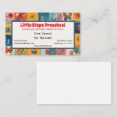 Kinderkünstlerin Kindergarten Kindergartenlehrer Visitenkarte (Vorne/Hinten)