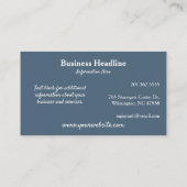 Kinderkünstlerin, Kindermädchen, Tutor Visitenkarte (Rückseite)