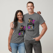Kinderleben mit Regenbogen-Leopard-Messy Bun Mothe T-Shirt (Unisex)