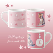 Kinderleopard-Tasse personalisierter Name Rosa Espressotasse