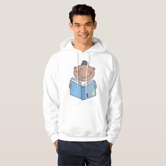 Kinderlesen eines Mathematikbuchs Hoodie (Vorne ganz)