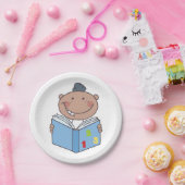 Kinderlesen eines Mathematikbuchs Pappteller (Party)