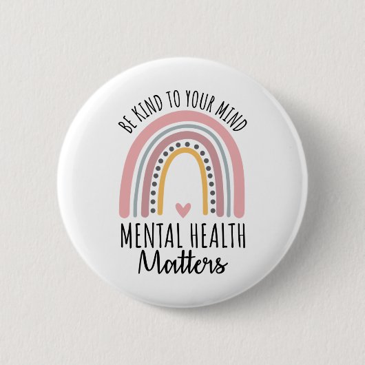 Kinderliche Gesundheitsprobleme Polka Dot Rainbow Button (Vorderseite)