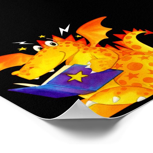 Kinderliche magische Babydrachenkunst Poster (Ecke)