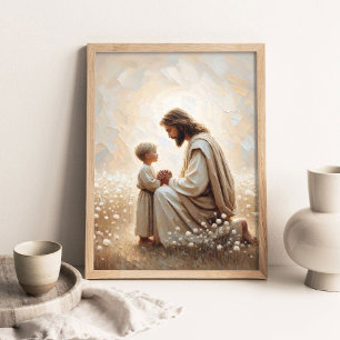 Kinderliebe, Christliche Wandkunst, Jesus und Jung Poster