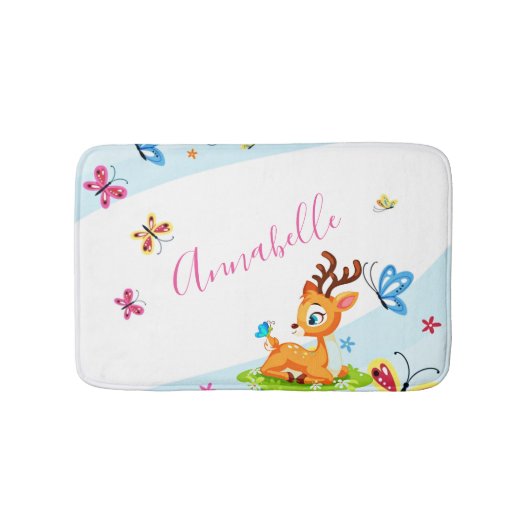 Kinderliebe (Hirsch) personalisiert Badematte (Vorderseite)