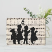 Kinderlieder mit antiker Weihnachtsmusik Einladung (Stehend Vorderseite)