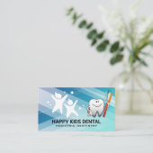 Kinderlogo | Dental Tooth und Brush Cartoon Visitenkarte (Stehend Vorderseite)