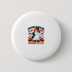 Kinderlose Cat Lady Halloween Spooky Ghost-Kostüm Button