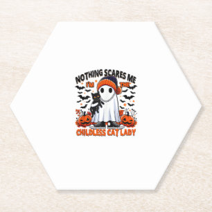 Kinderlose Cat Lady Halloween Spooky Ghost-Kostüm Untersetzer