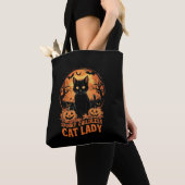 Kinderlose Cat Lady Halloween Spooky Hexenwahl Tasche (Von Nahem)
