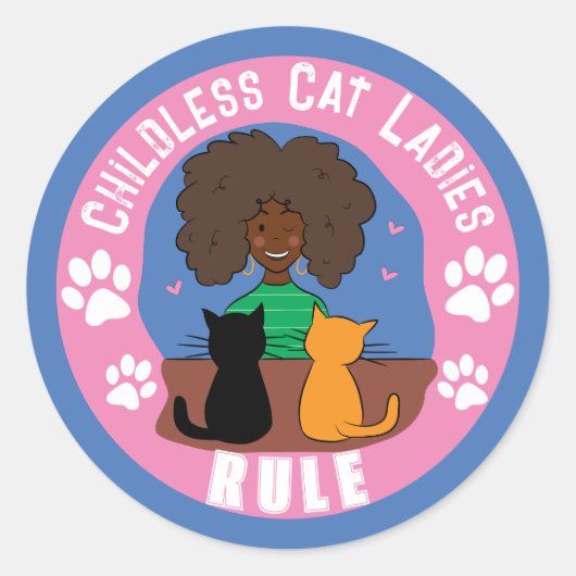 Kinderlose Cat Lady Rule Sticker (Vorderseite)