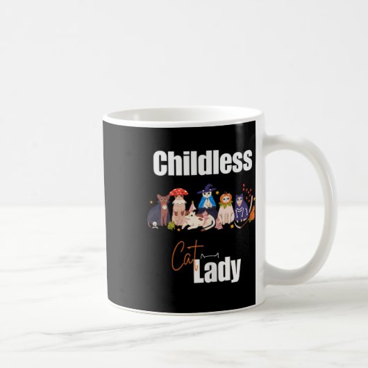 Kinderlose Cat Lady Tank Kaffeetasse (Rechts)