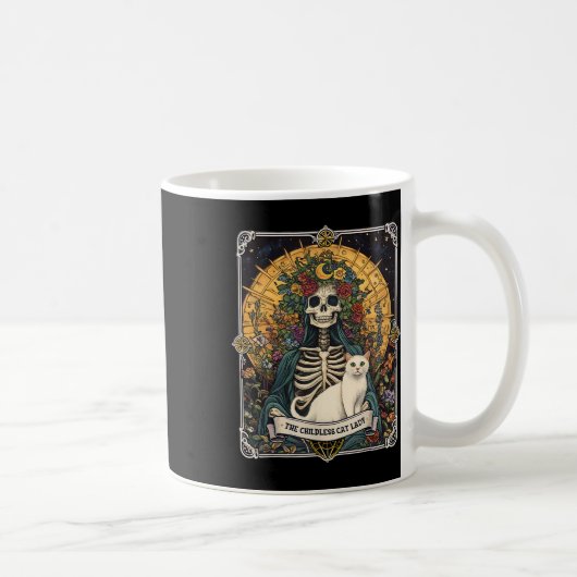 Kinderlose Cat Lady Tarot Card 1 Kaffeetasse (Rechts)